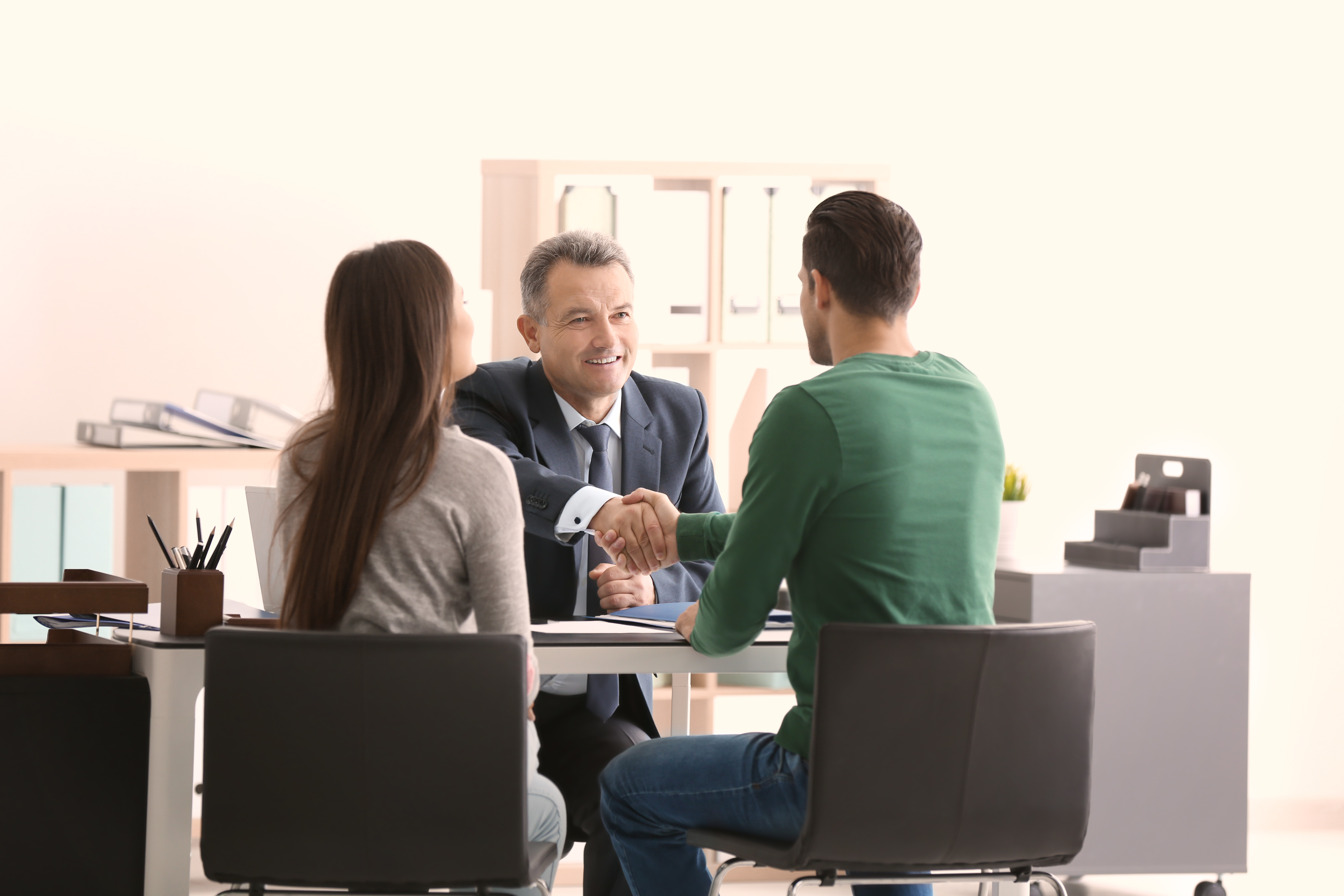 Young couple with Probate Attorney at Law Office